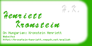 henriett kronstein business card